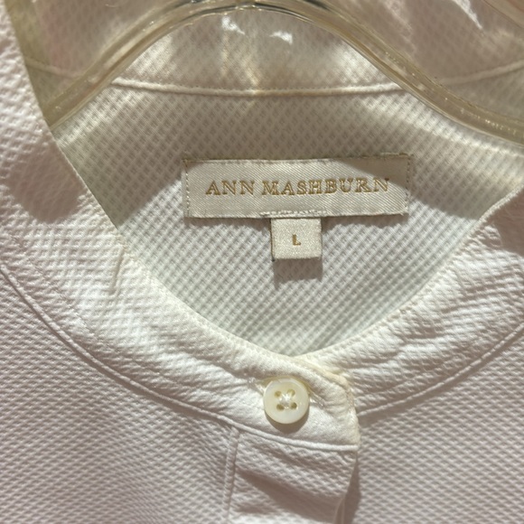 Ann Mashburn white pique shirt - Picture 2 of 4